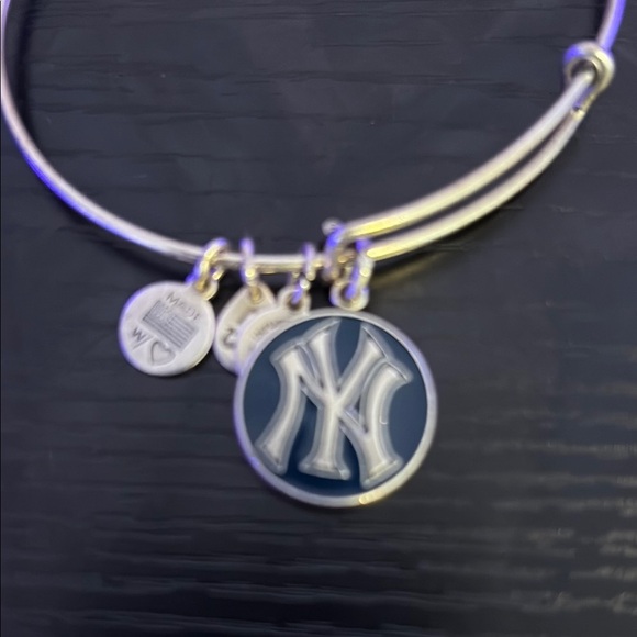 Silver Alex and Ani New York Yankees Charm Bracelet - Picture 2 of 3